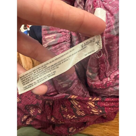 Anthropologie V-Neck Keyhole Puffed Sleeve Baby Doll Mini Dress Burgundy Small - Picture 5 of 6